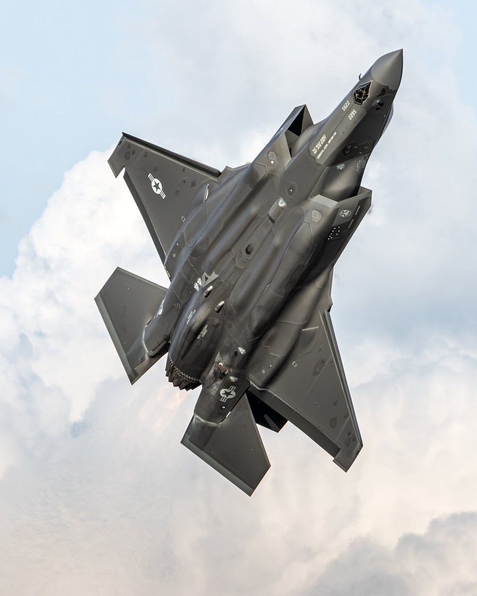 F-35A banking out for a photo flight at sunset