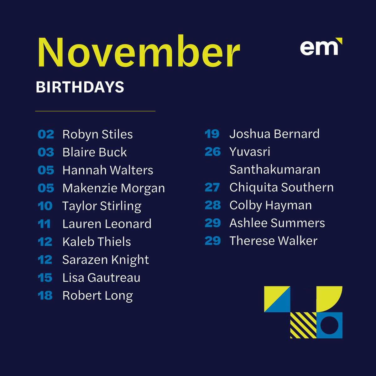 November is here and so are the celebrations — happy birthday to our amazing November team! We are so thankful for you all! 🦃 🎉