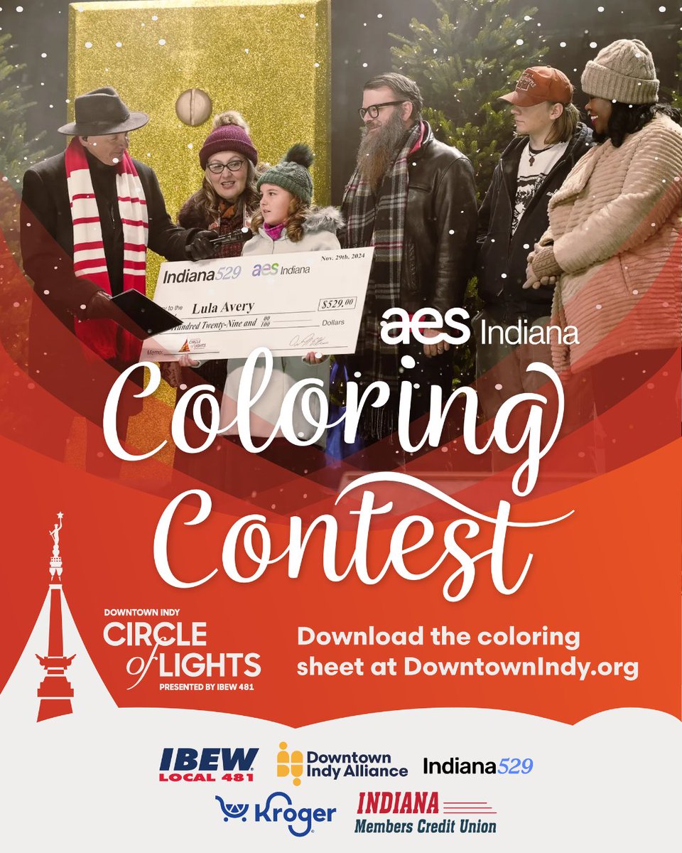 IndyDT's tweet image. Create your own masterpiece for a chance to flip the switch at The Downtown Indy Alliance Circle of Lights® presented by IBEW 481 on November 28th. Once your masterpiece is finished turn it in between November 1-17!

Click the link in our bio to learn more 👆

@IndMembersCU