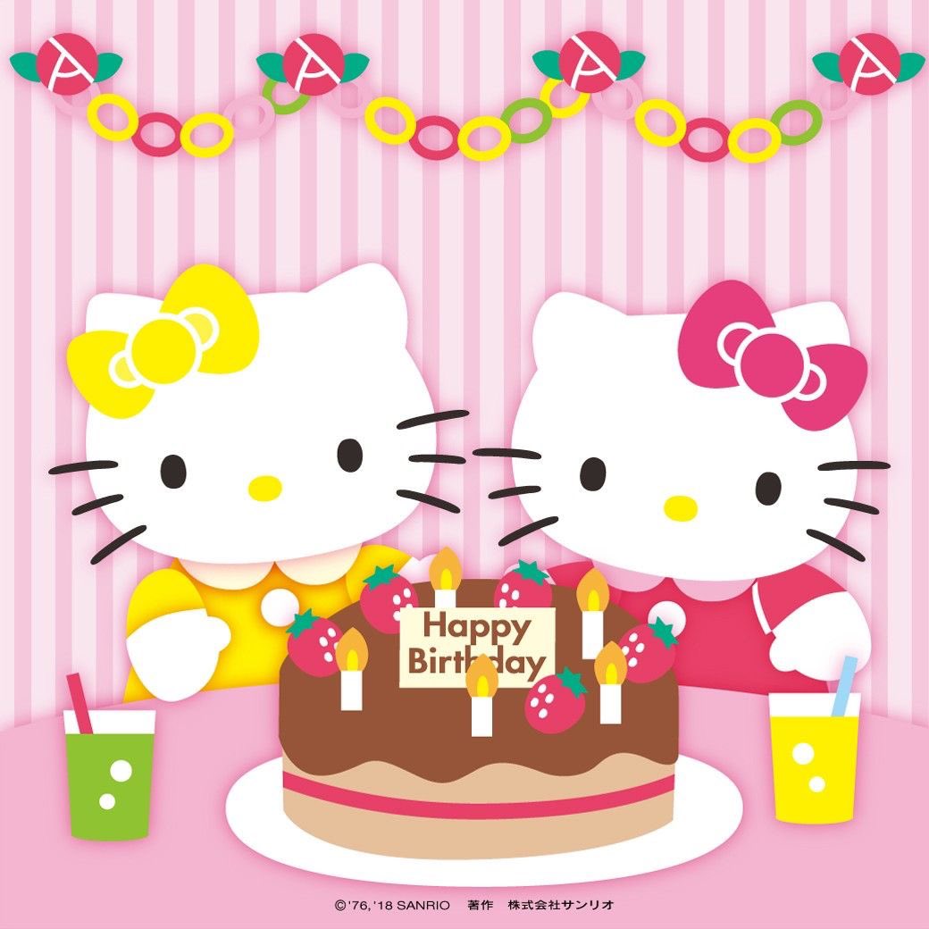 sanriodaily's tweet image. HAPPY BIRTHDAY TO HELLO KITTY AND HELLO MIMMY!!! 🎈🎉💫