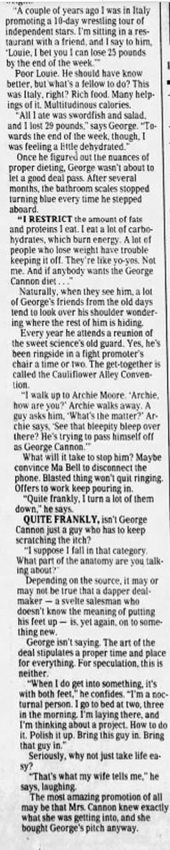 A slim, trim, 205-pound George Cannon reminisces on his life, his his dramatic weight loss, and why he just can't quit wrestling. From Windsor, ON, 1960. Photo is from late 1991.