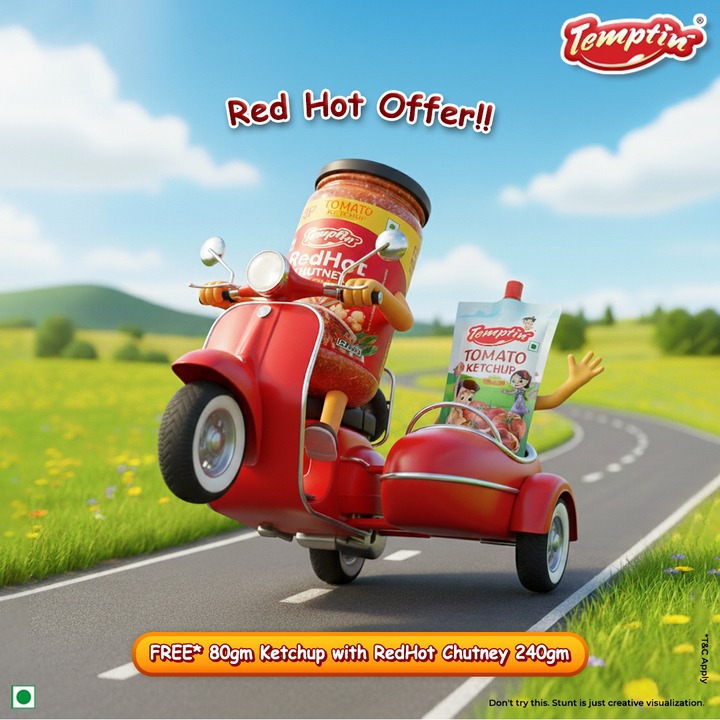 This offer’s too hot to handle!

[Temptin RedHot Chutney, Temptin Tomato Ketchup, Temptin Offer, Combo Offer, Foodie, Foodies]