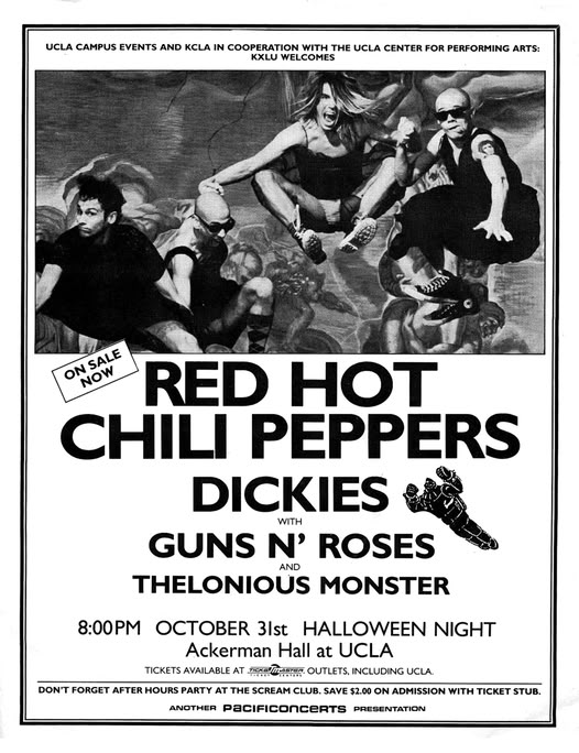 wastedrockers1's tweet photo. Hari ini Anthony Kiedis (RHCP) ultah ke-63🍺

Gig RHCP di California pada 32 Oktober 1986 dibuka oleh Guns N' Roses (!) &amp; band punk The Dickies.

Gig ini memakai sound milik Black Flag.

Kru produksi di gig ini:
Henry Rollins (Black Flag) &amp; Greg Graffin (Bad Religion). https://t.co/I7TEI900zB