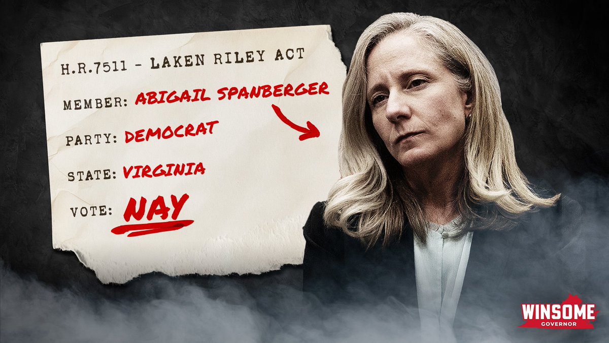 Abigail voted against the Laken Riley Act—after a young woman was murdered on her campus by a criminal who never should’ve been here.

Mercy to criminals is cruelty to the innocent.