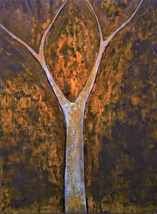 Today is the Grand Opening of our newest exhibition, “Tranquil &amp; Thankful 2025.”

View the full show on our website: kbmartgallery.com

“Radiant Tree (bas relief)"
Ed Whitmore
Metal Effects Paint
48" x 36"
2018