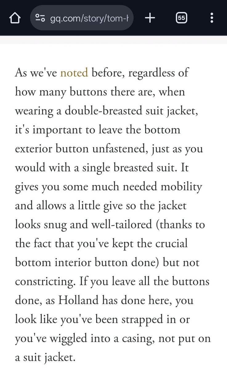 josephradhik's tweet image. Some menswear nerding.

I noticed this tiny styling detail - one on a mag cover, the other in an ad. Both had the subject button up all buttons on a DB jacket. I always thought it was one button only and looked it up. Guess what, reddits experts say it&apos;s okay to button all, but…
