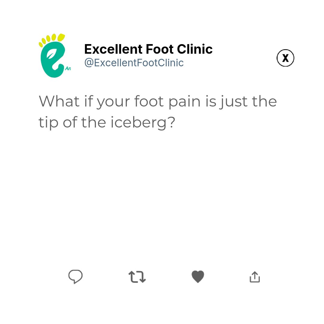 Excellent1st's tweet photo. Think your foot pain is just a foot problem? Think again. 👣

Your feet are the foundation of your entire body. When they're not working right, it creates a chain reaction: https://t.co/IJSFTle5pY