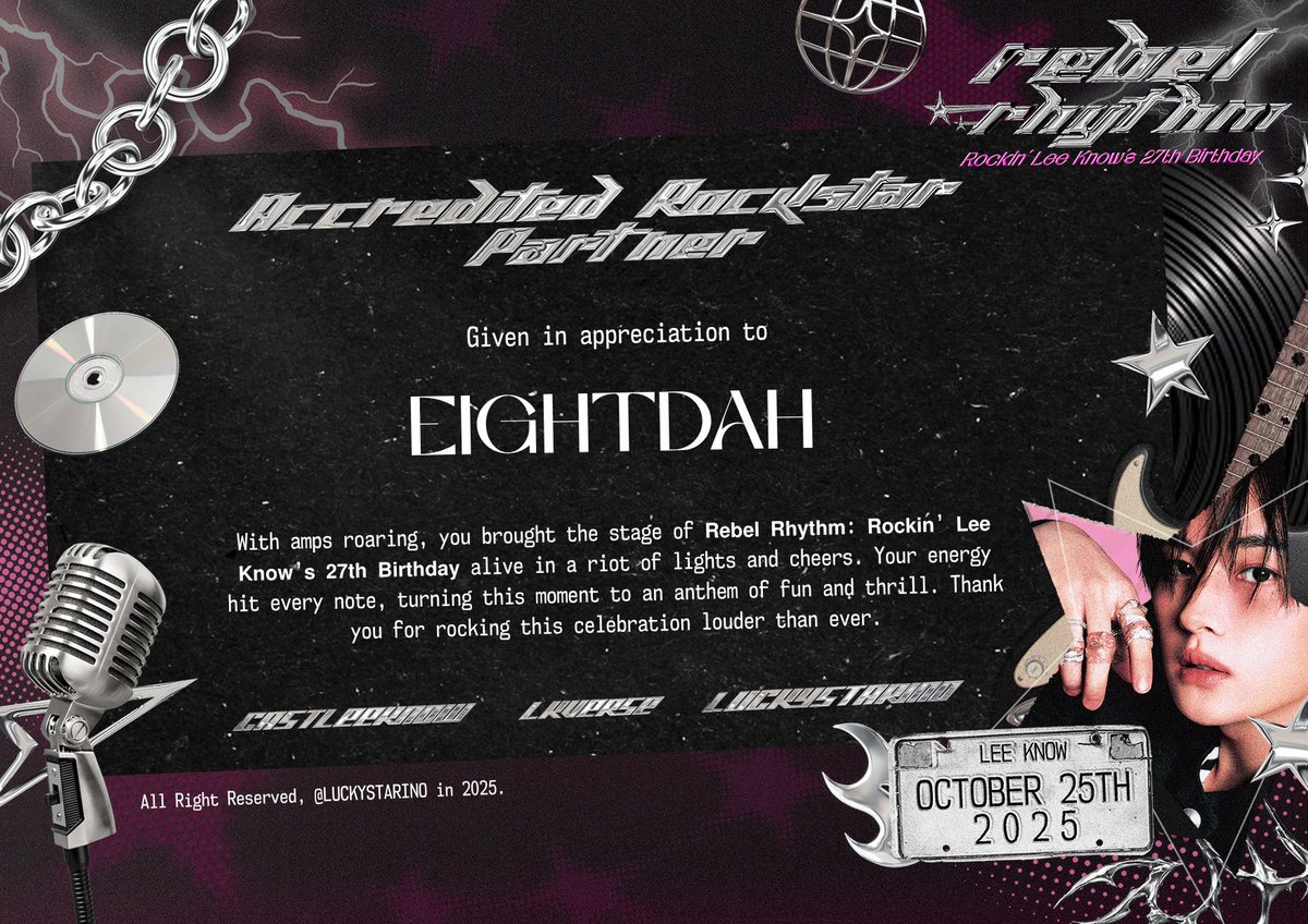 Thank you <a href="/LUCKYSTARINO/">Got The Rock, ROCKSTARLINO! ★</a> for inviting and trusting Eightdah to be your media partner. Wishing you success in all your endeavors! ♥︎