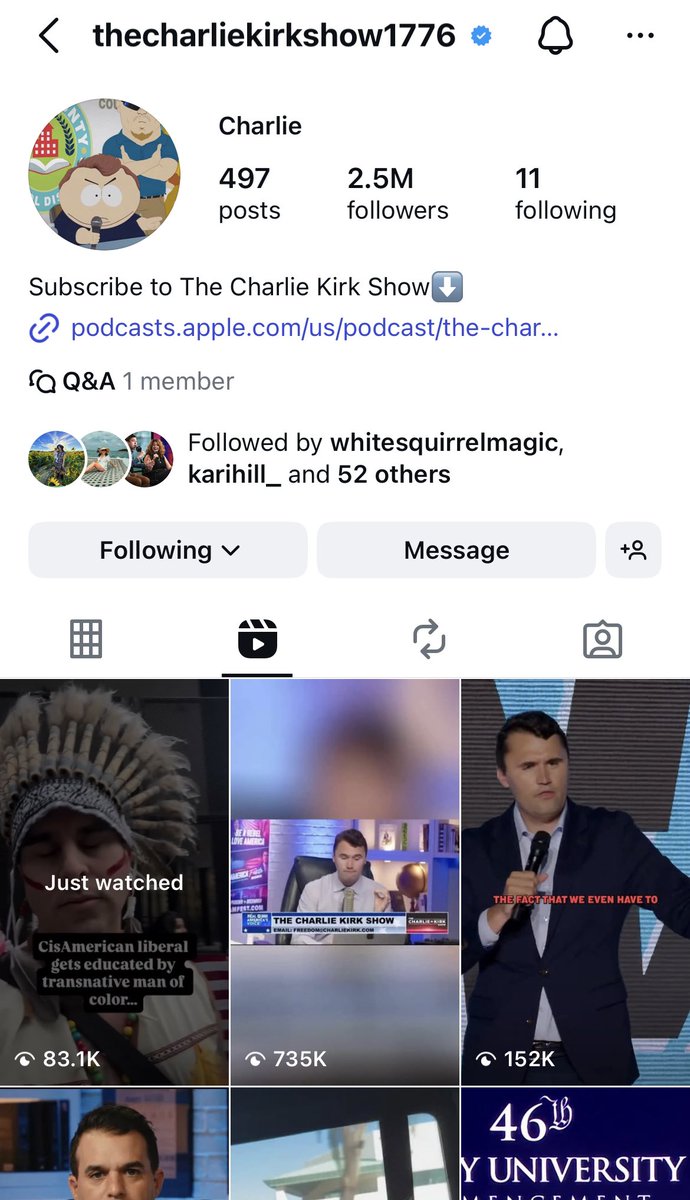 Absolutely humbled my transindigenous video is the only non-Charlie related post to be featured on the Charlie Kirk Show’s Instagram page. Satire is an essential tool we must keep employing to expose the woke mind virus 💪🏾🪶