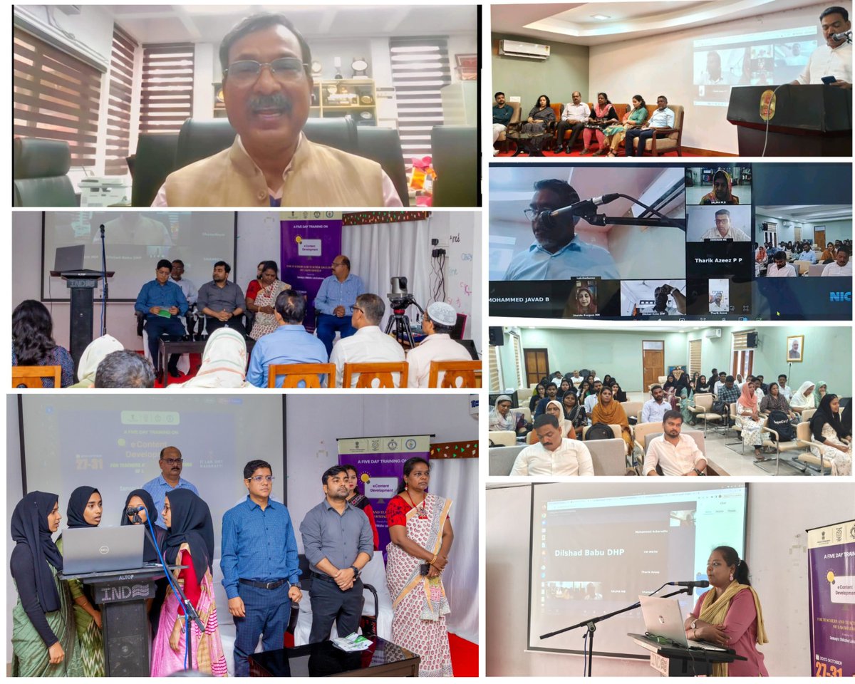 ncert's tweet image. 𝐄𝐦𝐩𝐨𝐰𝐞𝐫𝐢𝐧𝐠 𝐄𝐝𝐮𝐜𝐚𝐭𝐨𝐫𝐬 𝐭𝐡𝐫𝐨𝐮𝐠𝐡 𝐞-𝐂𝐨𝐧𝐭𝐞𝐧𝐭 𝐃𝐞𝐯𝐞𝐥𝐨𝐩𝐦𝐞𝐧𝐭
CIET–NCERT, New Delhi, in collaboration with the Directorate of Education, Lakshadweep and DIET Lakshadweep, successfully organized a 5-Day Training Programme on e-Content Development…