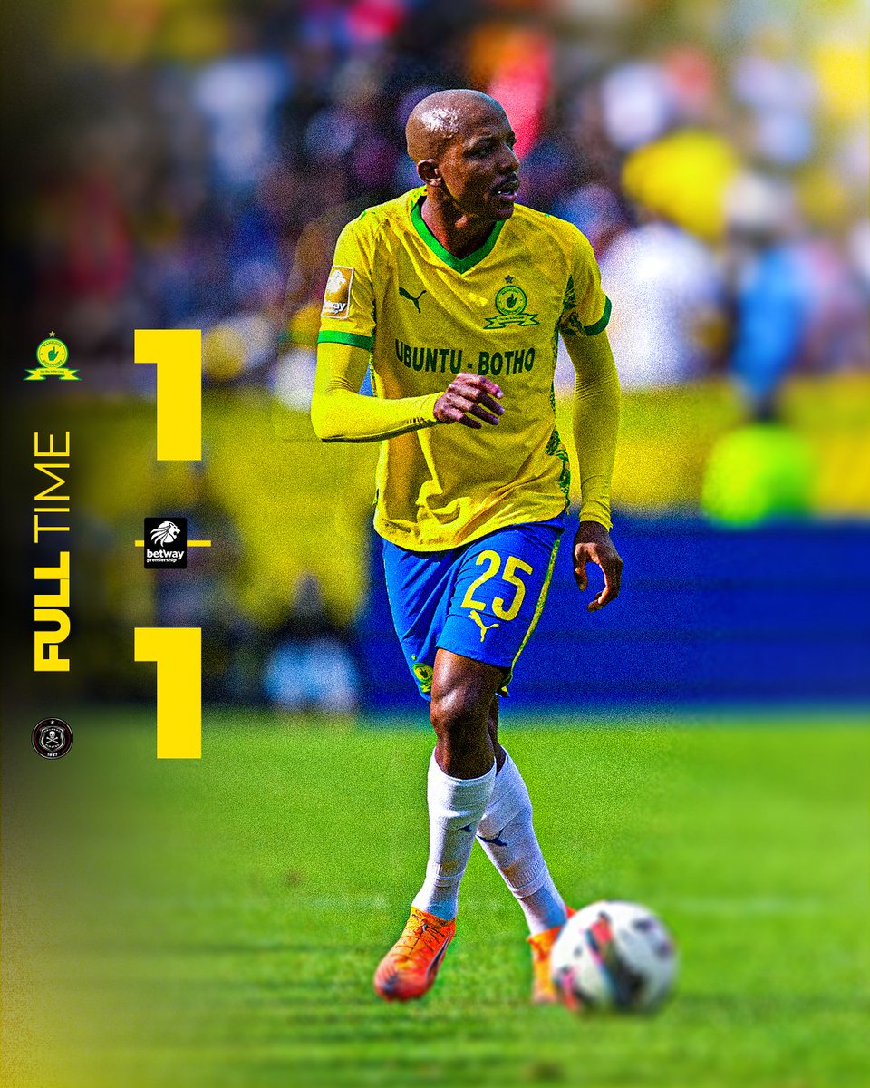 Masandawana's tweet photo. The spoils are shared as it ends all square in Pretoria! 💪

Mamelodi Sundowns (20’ Shalulile) 1️⃣➖1️⃣ Orlando Pirates (35’ Dansin) 

#Sundowns #BetwayPrem #AreyengMasandawana https://t.co/QpLbQeIPAT