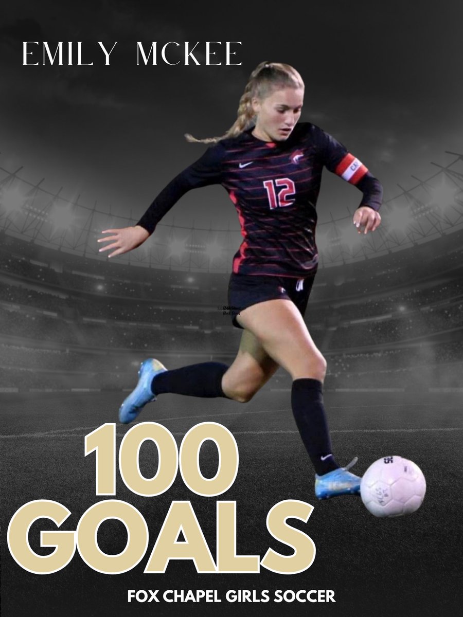 Excited to have reached a milestone in my junior year hitting the 100 goal mark (and counting)! Happened during WA playoff game! Shout out my teammates for all their hard work⚽️⚽️❤️🖤