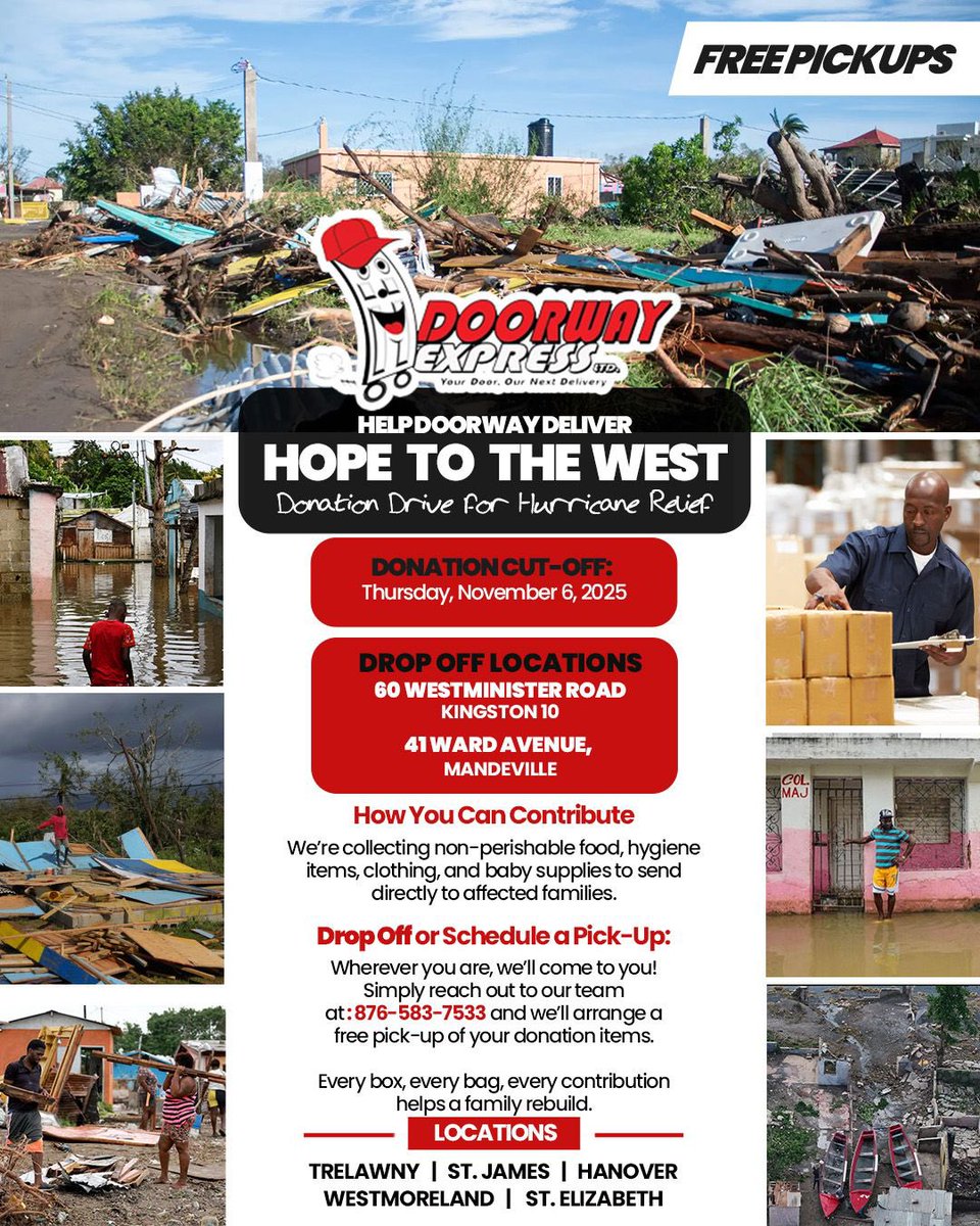 Each Thursday for the next few months will be cut offs- donation distributions will be done each Friday by our team