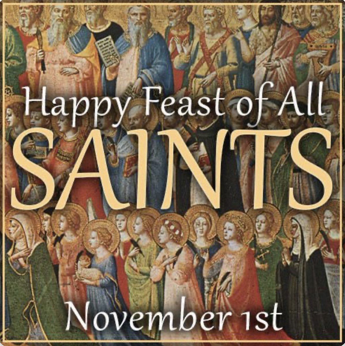 Happy All Saints’ Day future saints!

Today, November 1st, the Catholic Church celebrates All Saints’ Day, a solemnity honoring every saint, known and unknown, who dwells in the glory of heaven. 

The feast was established in Rome as a result of the emperor’s giving of the