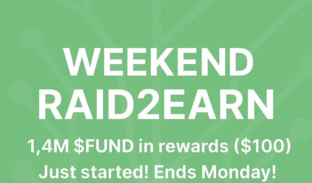 Bumsy_lifestyle's tweet photo. Good day CT
@Fundiora just launch a raid to earn campaign for early adopters with a prize pool of $100 in $FUND
JOIN the fun > https://t.co/P4VPqnvelg and check pinned post to start now, ends Monday
#cryptoraid
#CryptoRewards
#StayPositioned https://t.co/fuFgFaaGBk