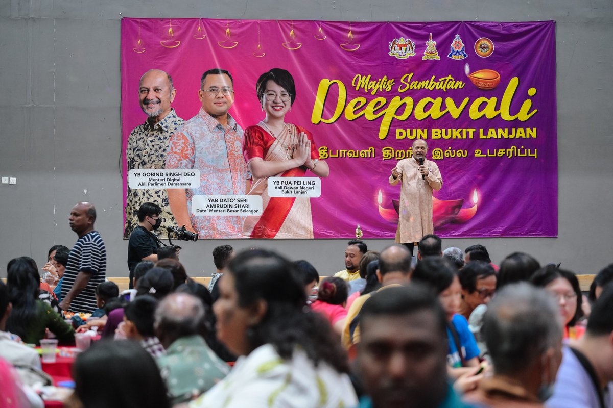 GobindSinghDeo's tweet image. The Deepavali festivities continued tonight with the 2025 Bukit Lanjan Constituency Deepavali Open House Celebration. 🪔✨

#P106 
#Deepavali 
#MalaysiaMADANI