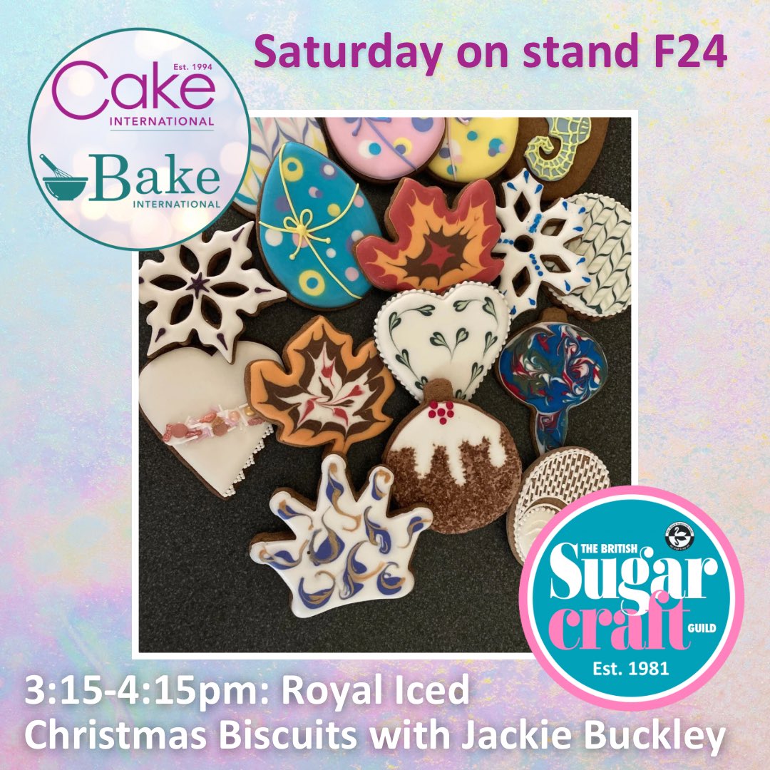 Our final demonstration of the day has begun. Jackie Buckley is passing on her knowledge to help you create perfectly royal iced Christmas biscuits! 

#MyCraftIsMyArt #AlwaysLearning #Sugarcraft #Sugar #Cake #CakeDecorating #SaturdaySmiles Cake International Bake International