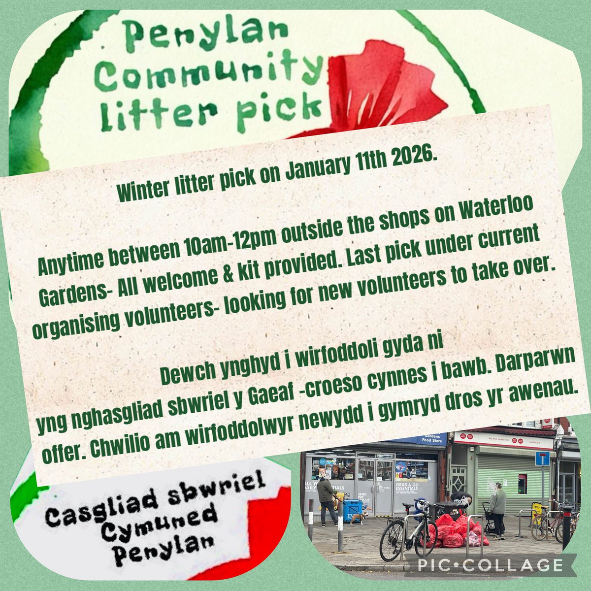 Last pick under current organising volunteers- looking for new volunteers to take over. If interested in taking over, please DM us or e-mail us at keeppenylantidy@gmail.com 

Four local mums started the group 8 years ago but it is now time for others to take charge.