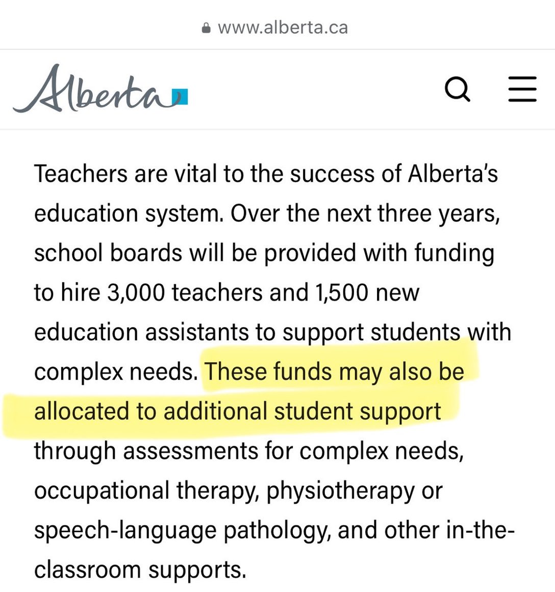 Premier, you do understand that teachers &amp; O/T, P/T, S/P all do different jobs, right? All of which are needed yet none address class size or complexity overall. Are you saying out loud you have no intention of hiring even the first 1000 teachers? <a href="/ABDanielleSmith/">Danielle Smith</a> <a href="/demetriosnAB/">Demetrios Nicolaides 🇨🇦 🇨🇾</a>