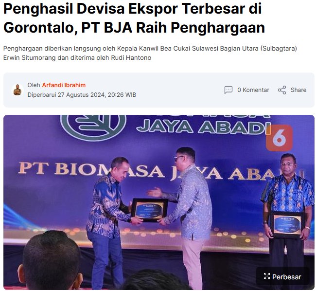 yudapratamaptr's tweet photo. prestasi keren dari Gorontalo, PT BJA Luar Biasa! https://t.co/0XzfiIY1aN https://t.co/K457yhj5NE