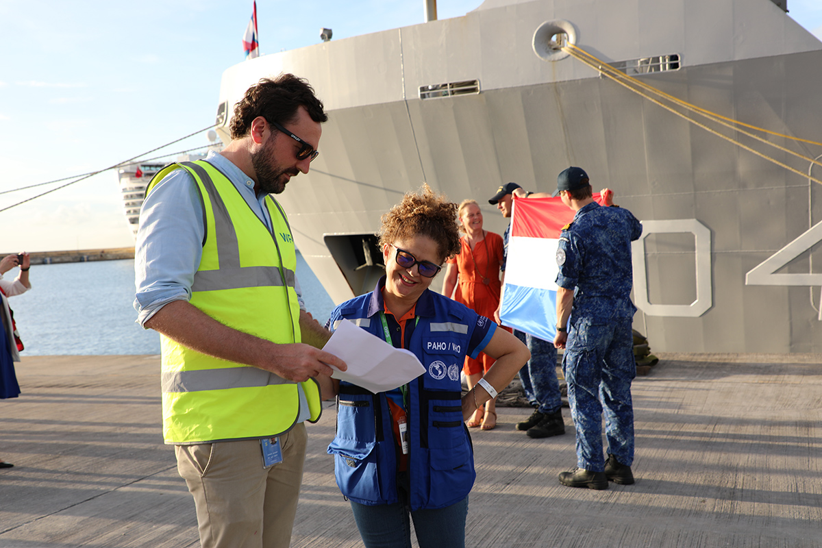 In response to #HurricaneMelissa, PAHO has shipped WASH supplies, generators, and medical kits for the Ministry of Health Jamaica 🇯🇲, from Bridgetown, Barbados 🇧🇧.  Proud to collaborate with our many partners.  Thanks to <a href="/DefensieCarib/">Defensie Caribisch gebied</a> for the support.