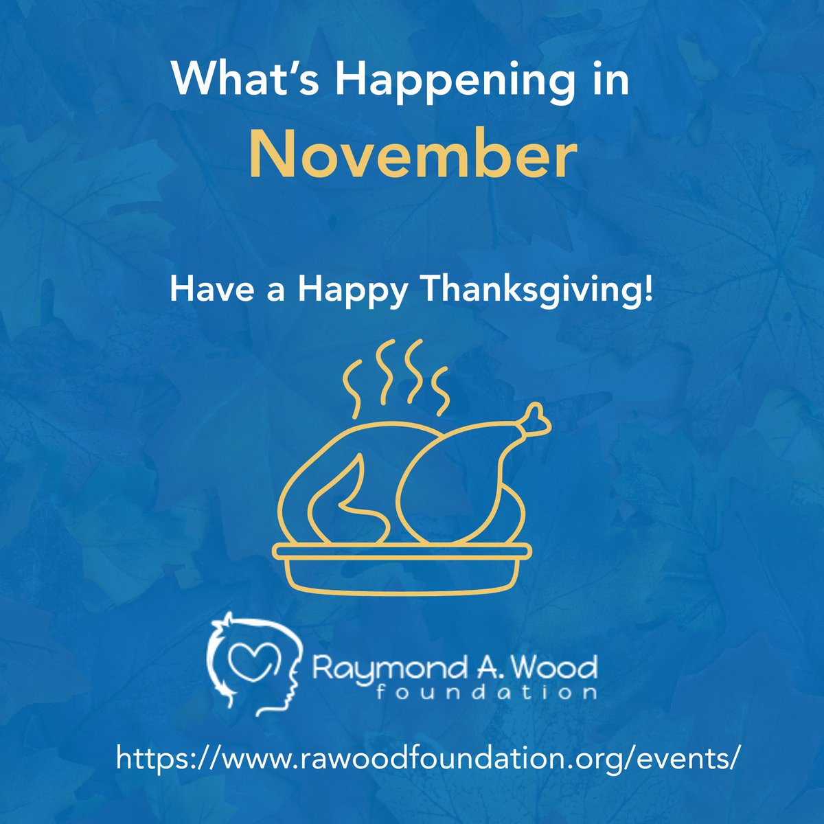 November at RAWF!

We're all hands on deck for our upcoming Pituitary Brain Tumor Family Conference. If you missed the chance to register, stay tuned to our social media profiles for live updates. 

And please note this month's support groups are cancelled!