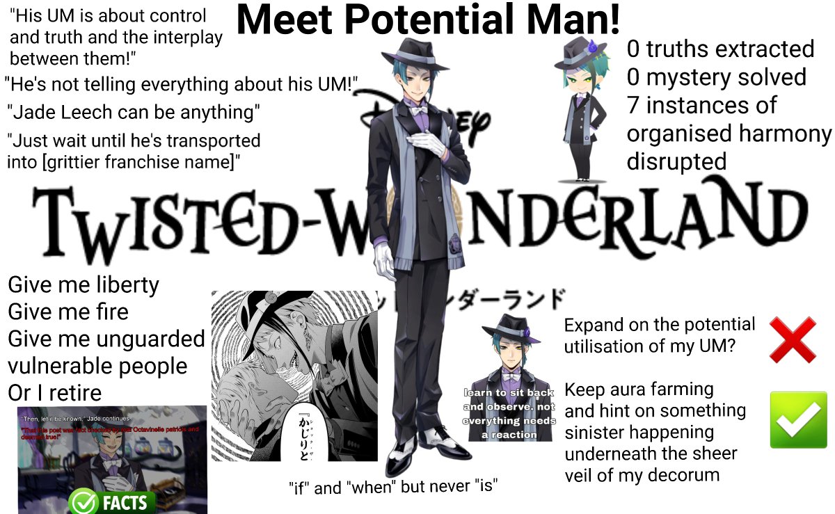 everyone seems to agree that jade is a potential man but no one was making the actual meme; potential man down to the bone