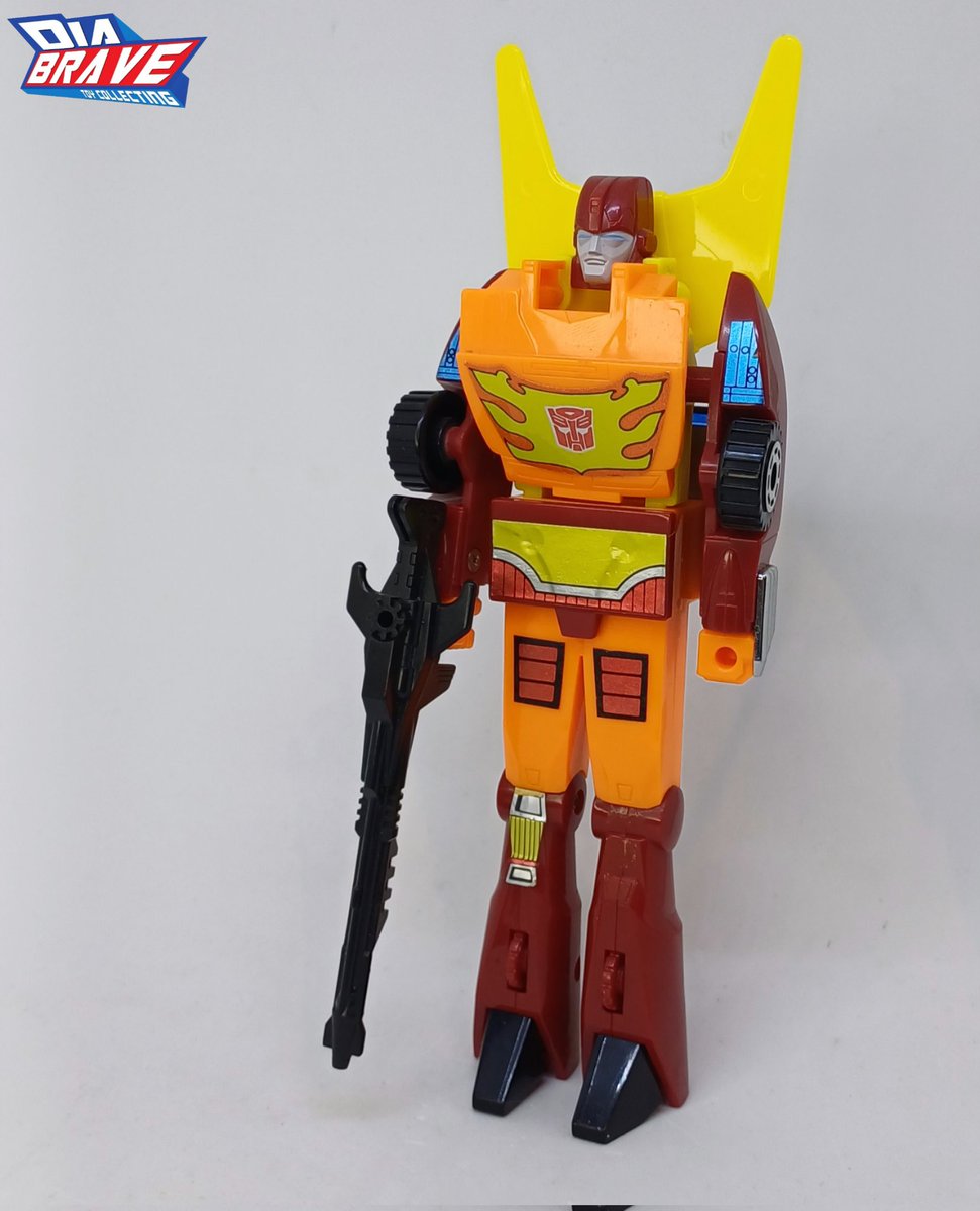 G1 Rodimus Prime

This is my original childhood version, so he's not mint. I'm not sure why I didn't keep the Takara reissue with the rubber tyres while I had it.