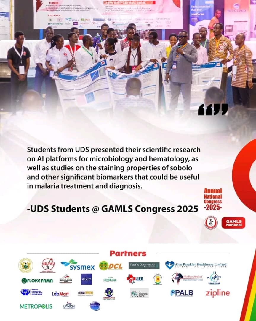 UdsMelssa's tweet photo. 🔬 UDS-MELSSA made impact at the #GAMLS ANC 2025.
🧬 Dr. Yussif Adams (HoD) introduced #MutaSeq for gene sequencing in #AMR research. Dr. Paul unveiled a model for detecting RBC membranopathies.
@GAMLSpb2
@fgmelsa
#UDSMELSSA #ResearchInnovation #MolecularBiology #LabScience #UDS https://t.co/qXWg8tcWTA