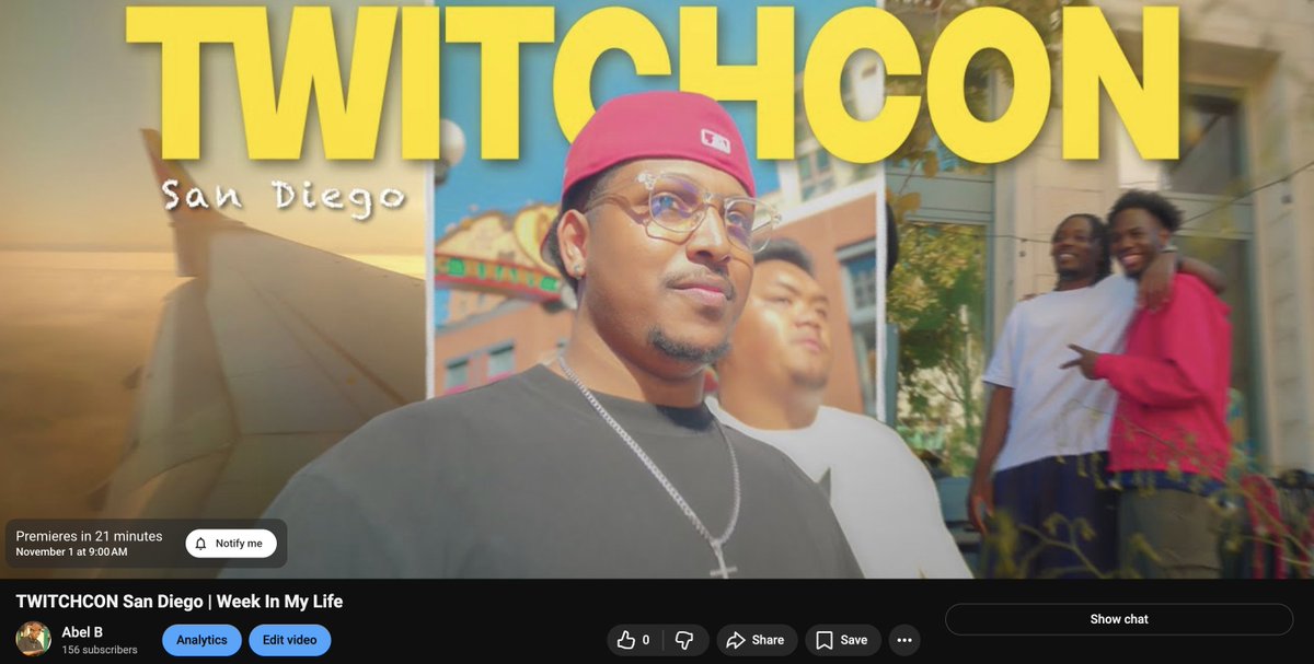 New YouTube video is premiering at 9:00am PST! Make sure you pull up 🔴📸