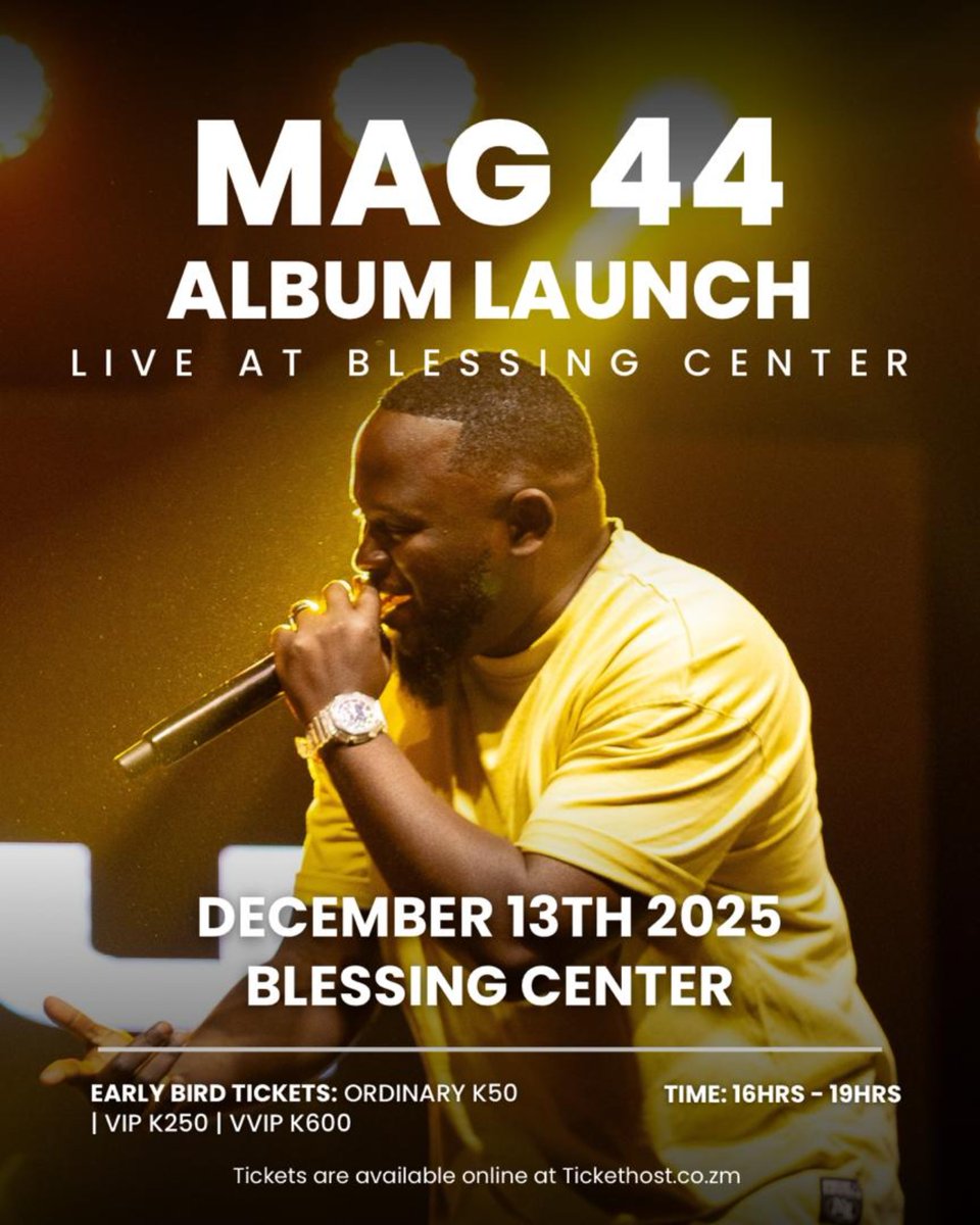 DuncanSodala's tweet image. Mag44 Album Launch Live at the Bread of Life Blessing Center - Saturday 13th December 2025
ticketing.clicknpay.africa/#/my-event/790