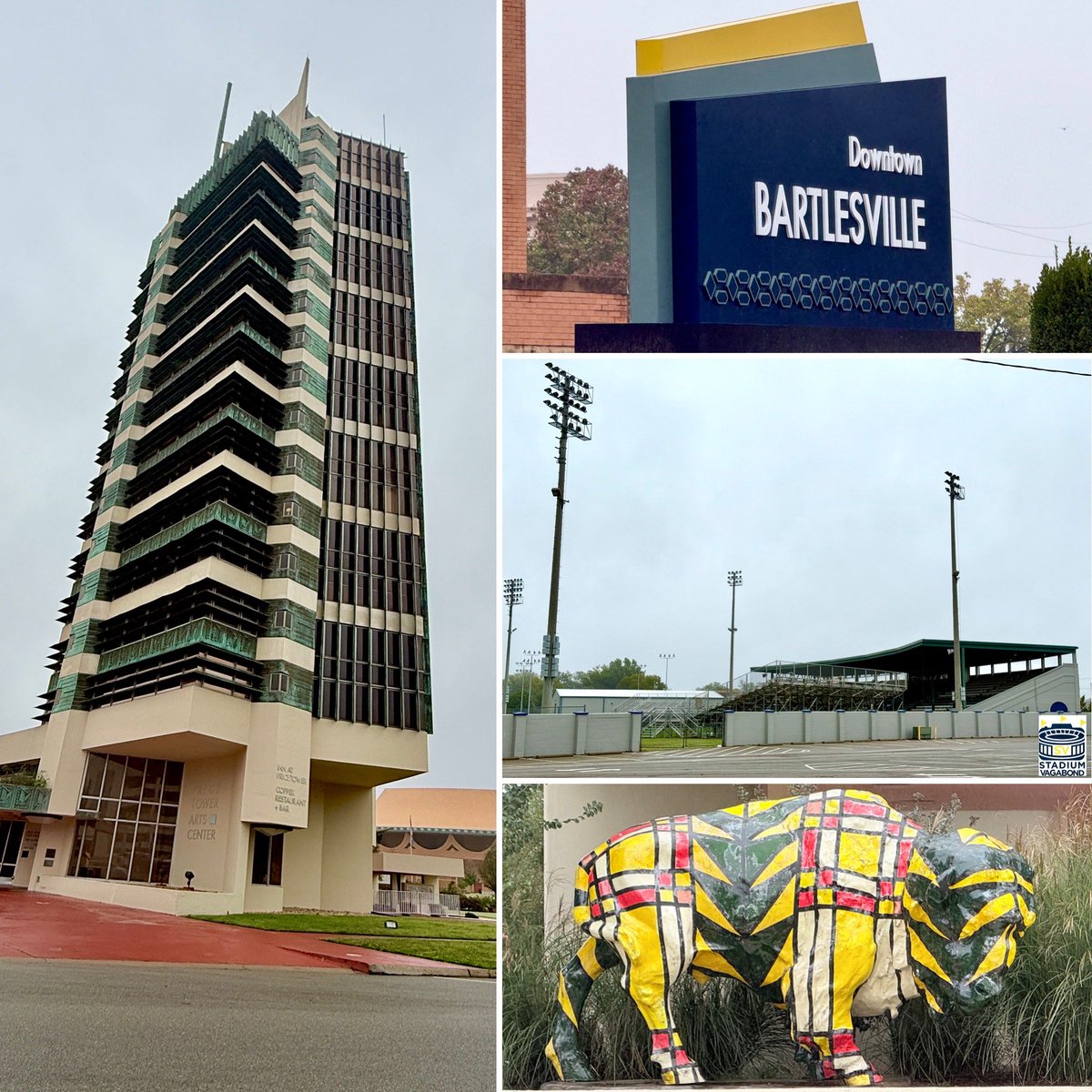 📍Bill Doenges Memorial Stadium, Bartlesville, OK  
🏟️ Home of the Bartlesville Bruins
📅 Opened 1932 
👥 Capacity 2,500

✨ I stumbled upon this ballpark on a detour to see the Frank Lloyd Wright-designed Price Tower

#Ballpark #Oklahoma #Bartlesville #FrankLloydWright