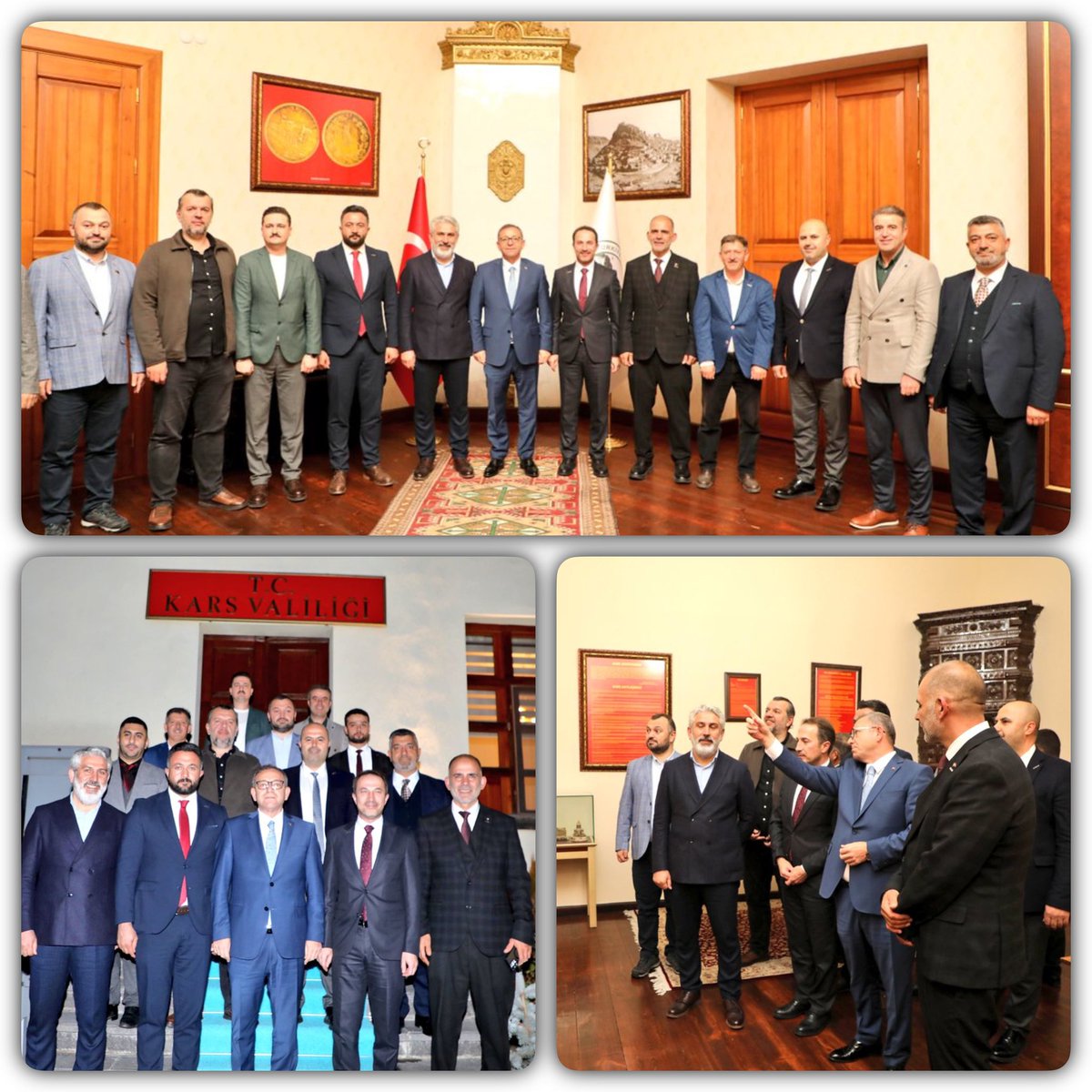 ismlsml's tweet photo. MÜSİAD Terörsüz Türkiye politikası çerçevesinde Makine Sektör Kurulu olarak Kars ziyaretlerimizi yaptık. 

Kars Valimiz Sayın Ziya Polat bizleri 1921 Kars Antlaşmasına ev sahipliği yapmış tarihi Kars Vali Konağında kabul edip, Gazi Kars ve tarihi ile ilgili keyifli bir sohbet imkanı verdi.

Belediye Başkanımız Sayın Prof. Dr. Ötüken Senger beyefendiyi makamında ziyaret edip, Kars Belediyesinin hizmetleri ve iş dünyası için yaptığı çalışmalar üzerine sohbet ettik.

Son olarak Kars Ticaret ve Sanayi Odası Başkanı iş insanı Kadir Bozan beyefendiyi makamında ziyaret ettik. Kars Sanayisi ve Ticari hayatı ile ilgili fikir alışverişinde bulunduk. 

Başta kıymetli valimiz olmak üzere Belediye Başkanımız Ötüken Senger bey ve Kadir Bozan beylere kabulleri ve destekleri için teşekkür ediyorum.

@KarsValiligi @ziyapolat73 @Kars_Belediyesi @otuken_senger @karstso36 @KadirBozan_36