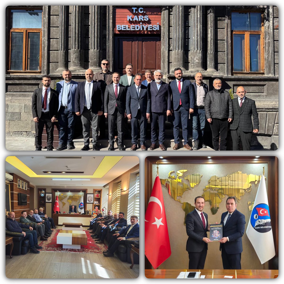 ismlsml's tweet photo. MÜSİAD Terörsüz Türkiye politikası çerçevesinde Makine Sektör Kurulu olarak Kars ziyaretlerimizi yaptık. 

Kars Valimiz Sayın Ziya Polat bizleri 1921 Kars Antlaşmasına ev sahipliği yapmış tarihi Kars Vali Konağında kabul edip, Gazi Kars ve tarihi ile ilgili keyifli bir sohbet imkanı verdi.

Belediye Başkanımız Sayın Prof. Dr. Ötüken Senger beyefendiyi makamında ziyaret edip, Kars Belediyesinin hizmetleri ve iş dünyası için yaptığı çalışmalar üzerine sohbet ettik.

Son olarak Kars Ticaret ve Sanayi Odası Başkanı iş insanı Kadir Bozan beyefendiyi makamında ziyaret ettik. Kars Sanayisi ve Ticari hayatı ile ilgili fikir alışverişinde bulunduk. 

Başta kıymetli valimiz olmak üzere Belediye Başkanımız Ötüken Senger bey ve Kadir Bozan beylere kabulleri ve destekleri için teşekkür ediyorum.

@KarsValiligi @ziyapolat73 @Kars_Belediyesi @otuken_senger @karstso36 @KadirBozan_36
