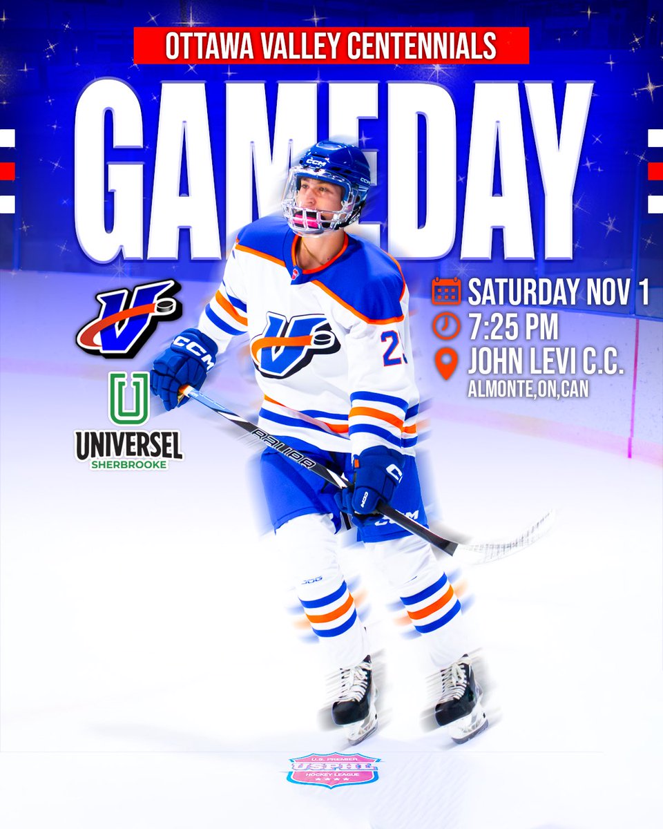 USPHLCents's tweet photo. 🚨 HOME GAMEDAY🚨

The Cents are taking on Universel Sherbrooke in Almonte today!

🆚 Universel Sherbrooke
🗓️ Saturday Nov 1
⏰ 7:25 PM
🗺️ Almonte, ON, CAN
🏟️ John Levi Community Centre https://t.co/vSrVB9AgIF