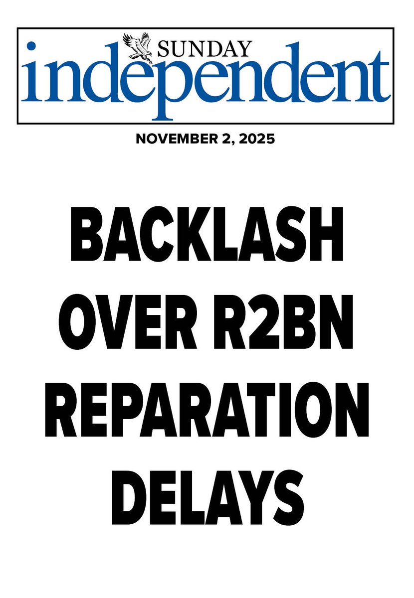 Get your copy of Sunday Indy at selected stores in Jhb tomorrow. 

In tomorrow’s edition:

🗞️ INSIDE RAF: R500BN BLACKHOLE, R230BN SCAM; 

🗞️ ‘CAT’ MAKES SHOCKING ANC FUNDING CLAIMS;

🗞️ BLACKLASH OVER R2BN REPARATION DELAYS;

#SundayIndy