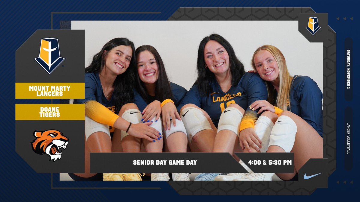 MMULancersVB's tweet photo. SENIOR DAY GAME DAY🔥

Julia, Molly, Gabby, Mia - Thank you for your time, commitment, dedication, laughs &amp; everything in between! You 4 have truly made your mark in Lancer Volleyball. You will be missed and forever appreciated! 💙

🆚 Doane
📍Cimpl Arena (Yankton, SD)
⏰ 4/5:30 https://t.co/LpBX8Hn2i1