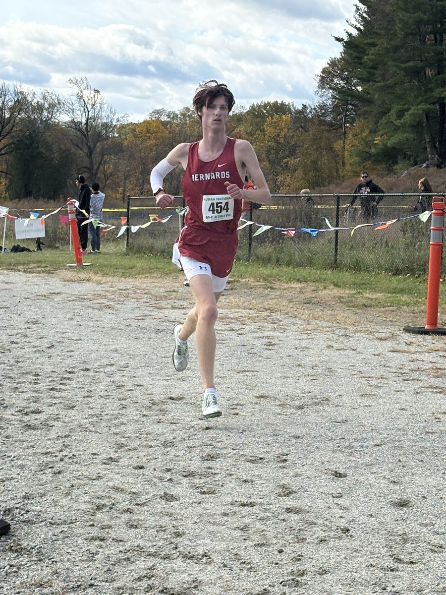 Brody Watt wins the Boys Group 2 race for Bernards.