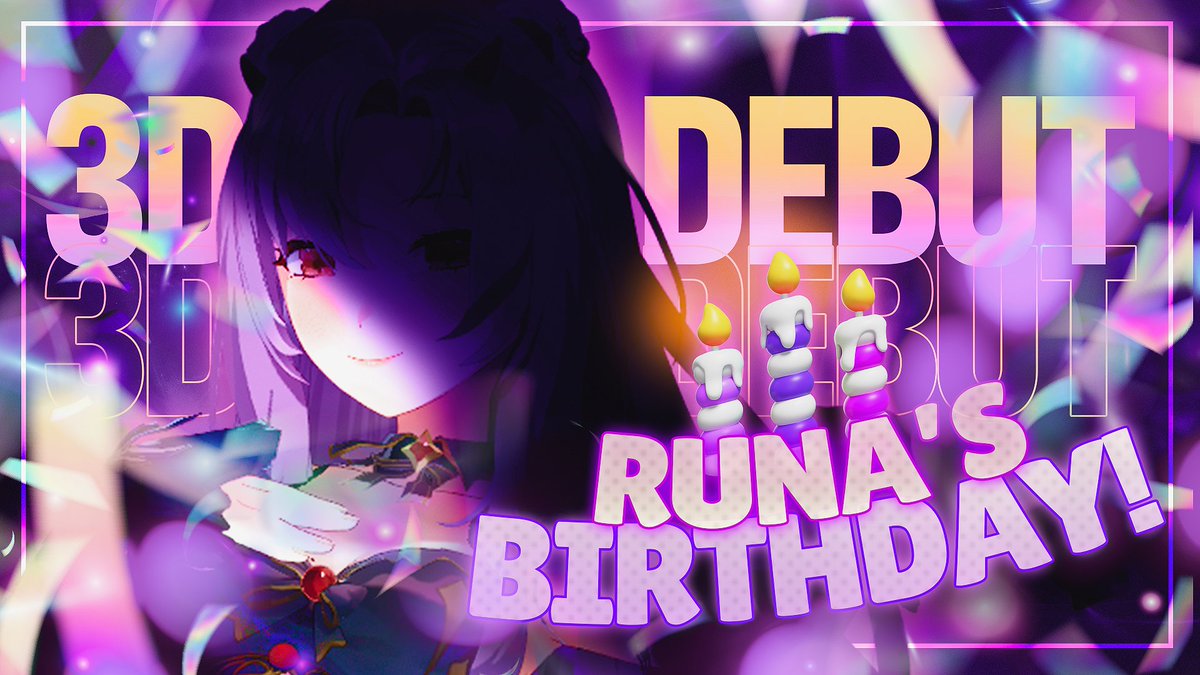 【A N U N C I O】
💜 RUNA HOSHINO OFFICIAL 3D DEBUT 💜
¡Con fullbody tracking Mocopi! 🐻‍❄️
El viernes 7 de noviembre haré stream esperando que lleguen las 00hs ARG del 8, porque… ¡ES MI CUMPLEAÑOS! 🎂✨
Voy a festejar con TODO sacando los prohibidos. 
¡No se lo pierdan!
👇