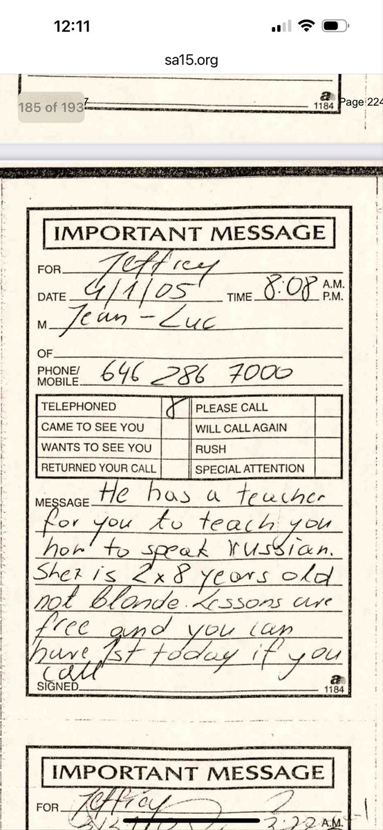 anthon7yandrews's tweet image. Both Jeffrey and Jean Luc were suicided in jail after being arrested for being pedophiles. Nearly identical circumstances surround their deaths. Below is a message from 2005.