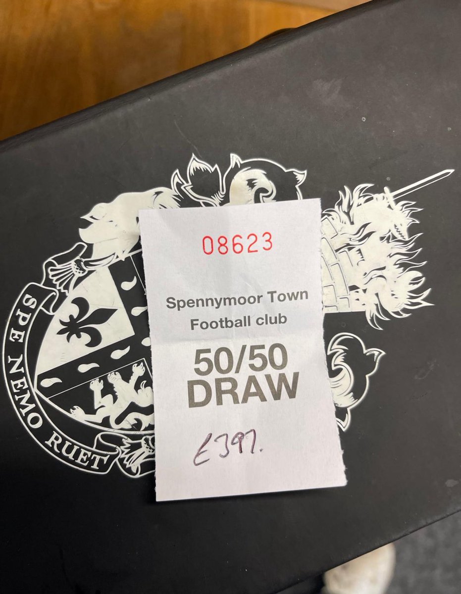 Today’s winning 50/50 ticket is 08623 taking home £397!

Collect your winnings from the sports bar!

<a href="/SpennymoorTown/">Spennymoor Town FC</a>