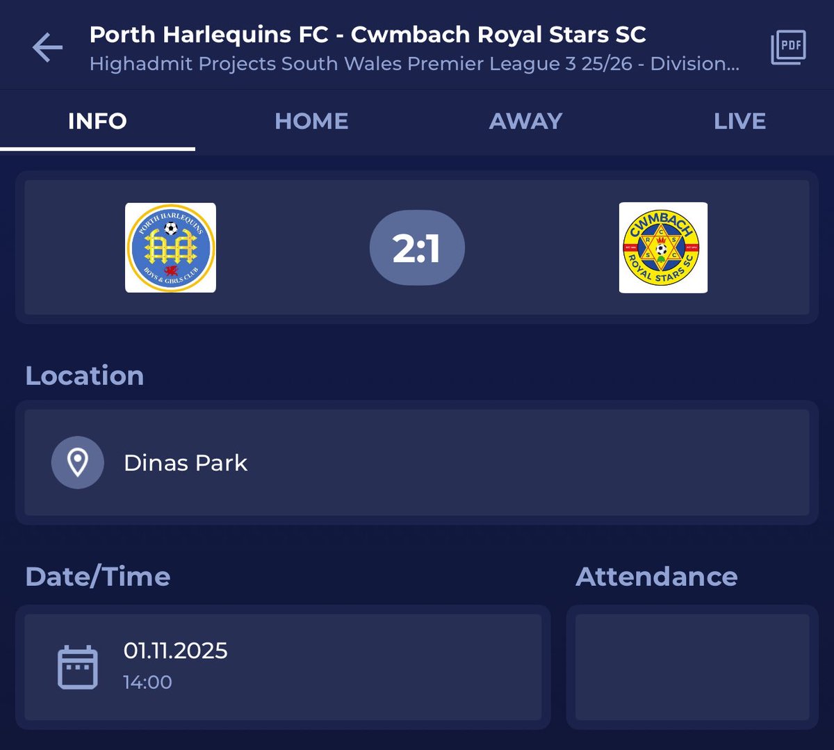 Full time result 🔵🟡🟣

Huw Day ⚽️
Joe Roberts ⚽️

Sam Mccarthy 🍾