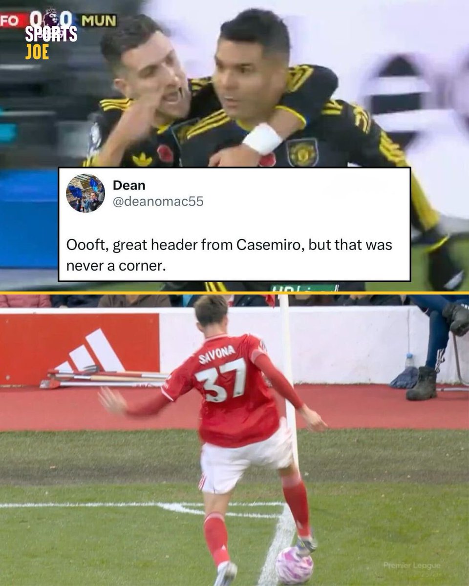 Abraham4641's tweet photo. Manchester United go 1-0 up against Nottingham Forrest and go SECOND in the league after a Casemiro corner goal 😮👀
Forrest fans are not happy with the goal as they think the ball didn't go out... see more:... https://t.co/skXaracMkQ
#NottomForest #manchesterattack https://t.co/snc6uwBEGE