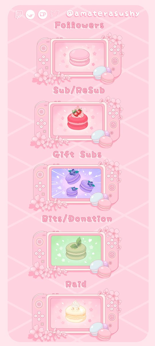 AmaterasuShy's tweet photo. (\ (\
(„• ֊ •„) ♡ 𓂃 ࣪ ִֶָ☀️🌸
Macaron Magic: Stream Alert Pack 
⊱ ───── {.⋅ ✯ ⋅.} ───── ⊰
https://t.co/n977sh68PX
#art #macarons #StreamAlert #cute https://t.co/697xKKj1oj