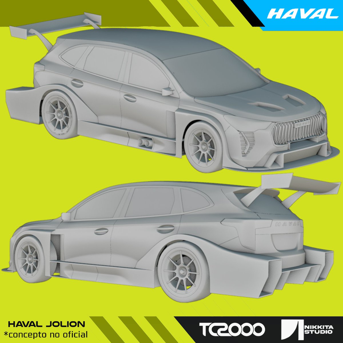 MarioPotee's tweet photo. HAVAL JOLION TC2000
El Haval Jolion representa una nueva visión del automovilismo moderno: diseño robusto, eficiencia aerodinámica y una presencia inconfundible.

Concepto no oficial desarrollado por Nikkita Studio.
#tc2000 #haval #jolion #tc #blender https://t.co/zQGRnAVSuQ