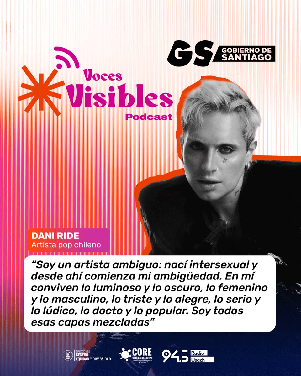 radiousach's tweet image. 🎶 En este capítulo de #VocesVisibles escuchamos a Dani Ride, estrella pop chilena intersexual y segundo lugar en la Competencia Internacional de #Viña2025 con su canción #Infernodaga.

Escucha el capítulo completo aquí 👇🏼
open.spotify.com/episode/0pEqqq…