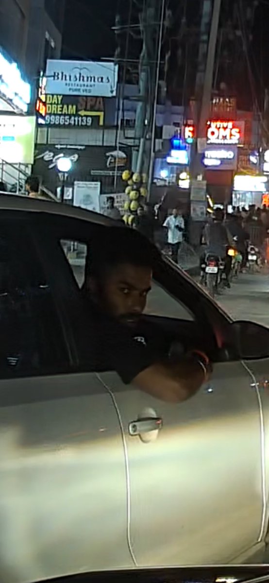 uxclement's tweet photo. It’s becoming extremely dangerous to drive on the streets of Bangalore. This rowdy openly threatened to kill — even after seeing a 10-month-old baby in the car. There seems to be zero fear of the law among such people. @BlrCityPolice @blrcitytraffic @3rdEyeDude https://t.co/lwcciapVoY