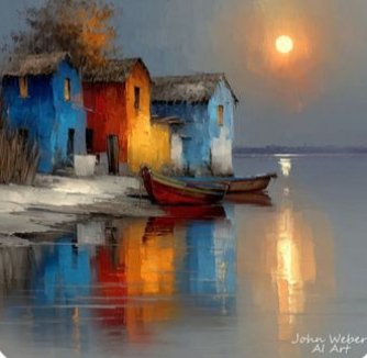 arkanl_neriman's tweet photo. 🏠🏠🏠

Good evening.

The midnight moon on the  riverside 

🖌️🎨 by John Weber https://t.co/UbtuproVAN