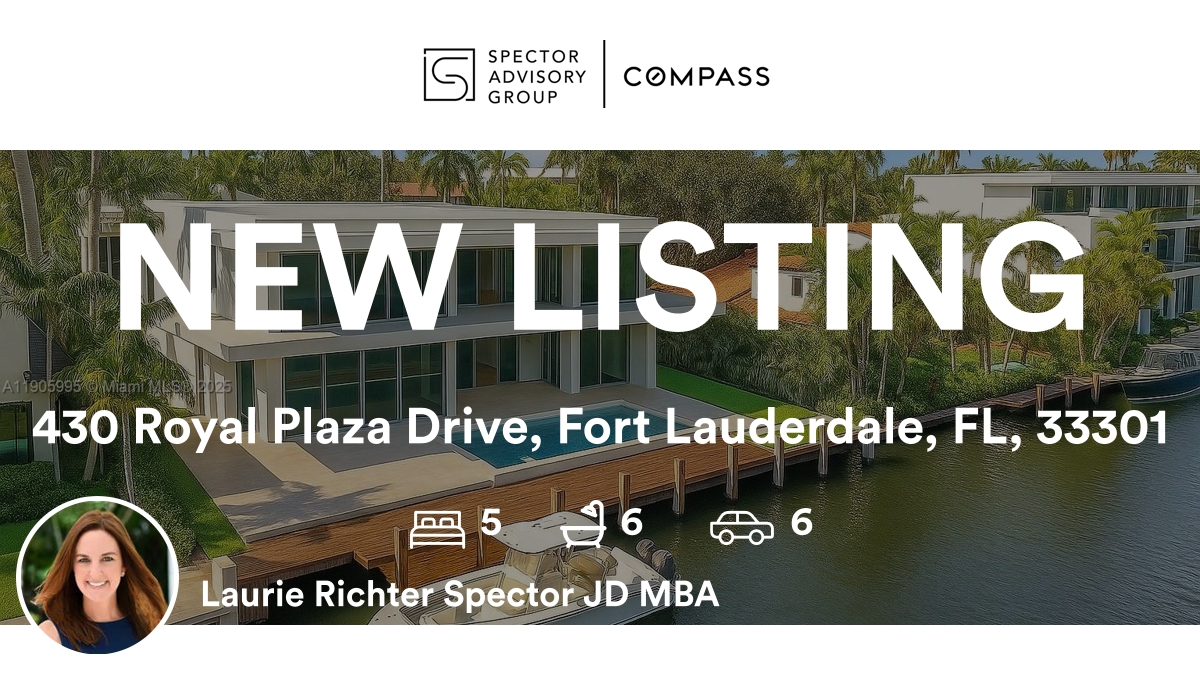 FLLProperties's tweet image. 🛌 5 🛀 6 🚘 6
📍 430 Royal Plaza Drive, Fort Lauderdale, FL, 33301

My latest listing.
Real Estate Associate 3335583
rma.reviews/iyslpm8tm79p

...
#realestate #Compass #CompassFlorida #SpectorAdvisoryGroup