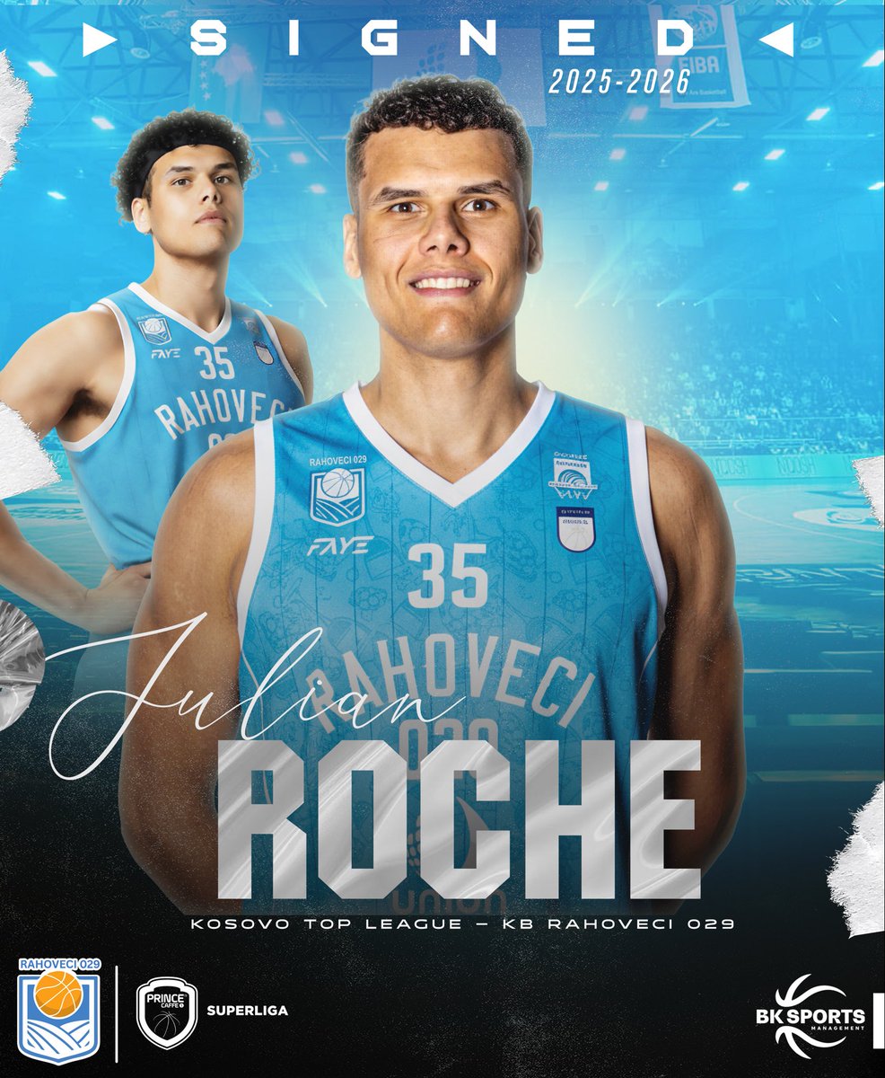 🤝 We are pleased to announce that Julian Roche signed a deal with 🇽🇰 Kosovo Top League team KB Rahoveci 029 for until the end of 2025/26 season!